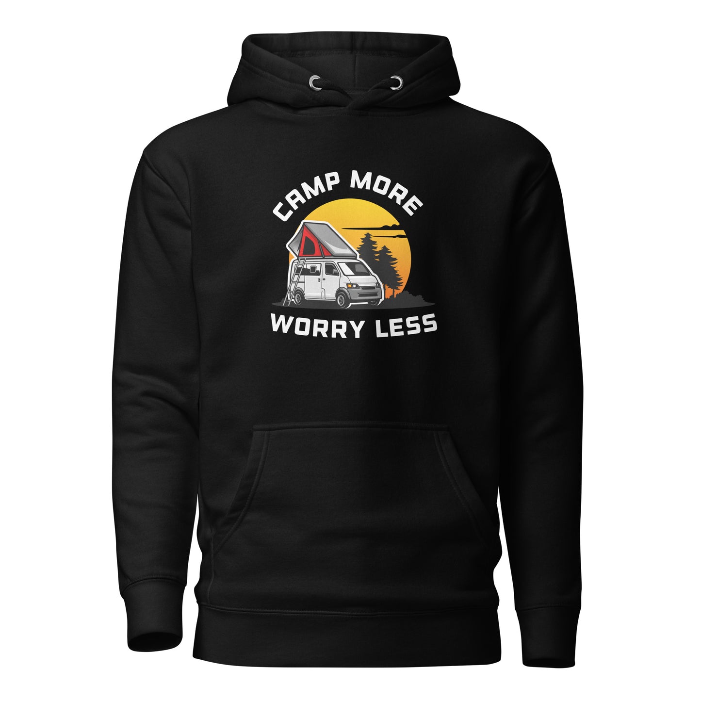 Camping Hoodie "Camp more Worry less" - Unisex Hoodie