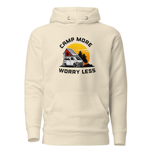 Camping Hoodie "Camp more Worry less" - Unisex Hoodie