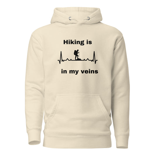 Hiking Hoodie "Hiking is in my veins" - Unisex Hoodie