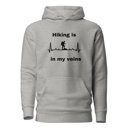 Hiking Hoodie "Hiking is in my veins" - Unisex Hoodie