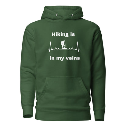 Hiking Hoodie "Hiking is in my veins" - Unisex Hoodie