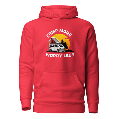 Camping Hoodie "Camp more Worry less" - Unisex Hoodie