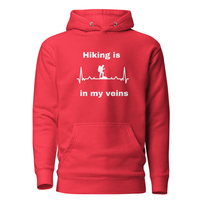 Hiking Hoodie "Hiking is in my veins" - Unisex Hoodie