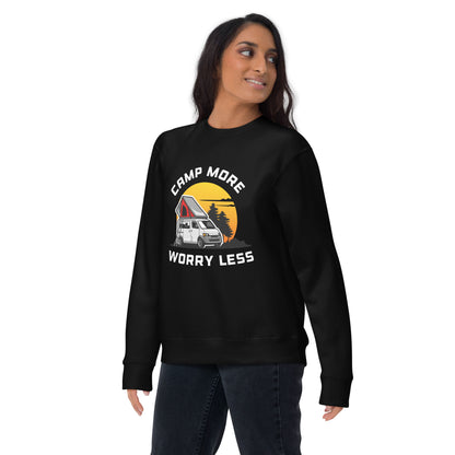 Camping Sweatshirt "Camp more Worry less" - Unisex Premium Sweatshirt