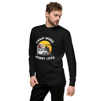 Camping Sweatshirt "Camp more Worry less" - Unisex Premium Sweatshirt