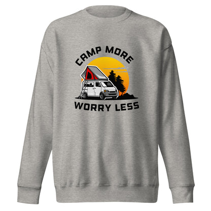 Camping Sweatshirt "Camp more Worry less" - Unisex Premium Sweatshirt