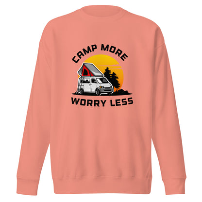 Camping Sweatshirt "Camp more Worry less" - Unisex Premium Sweatshirt