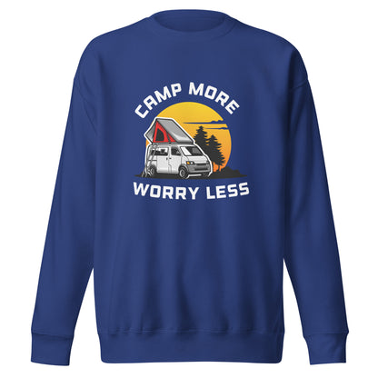 Camping Sweatshirt "Camp more Worry less" - Unisex Premium Sweatshirt