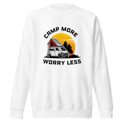 Camping Sweatshirt "Camp more Worry less" - Unisex Premium Sweatshirt