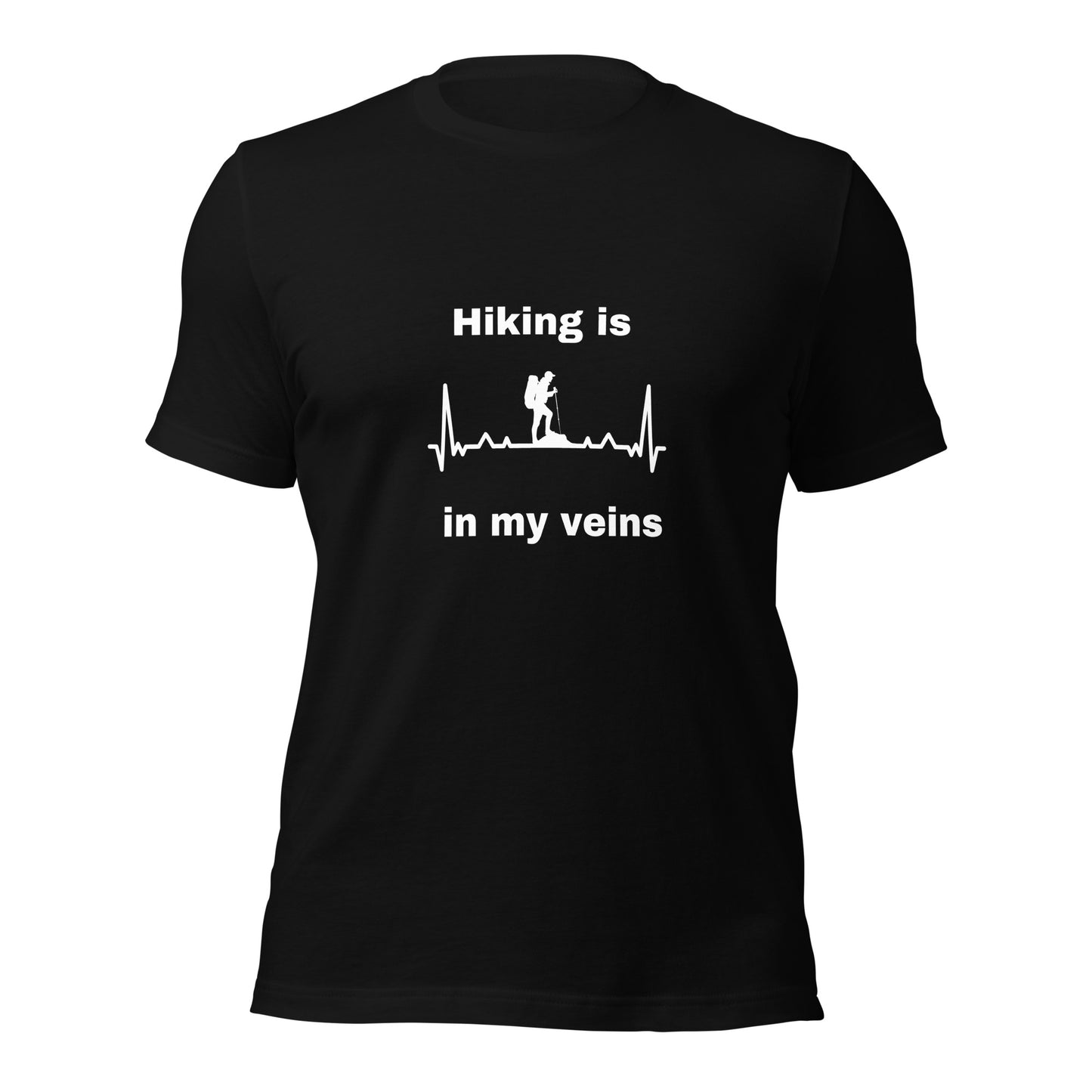 Hiking T-shirt "Hiking is in my veins" - Unisex t-shirt