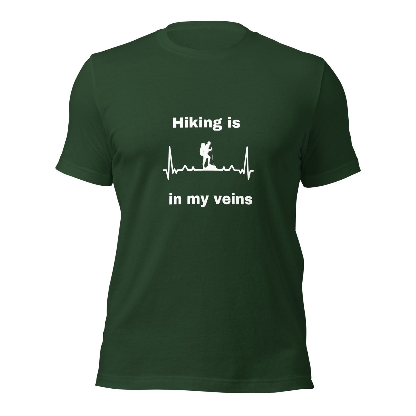 Hiking T-shirt "Hiking is in my veins" - Unisex t-shirt