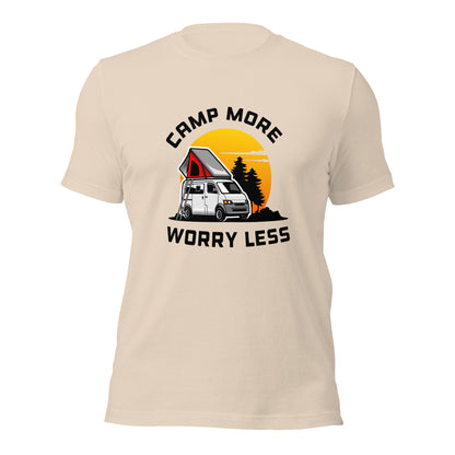 Camping T-shirt "Camp more Worry less" - Unisex t-shirt