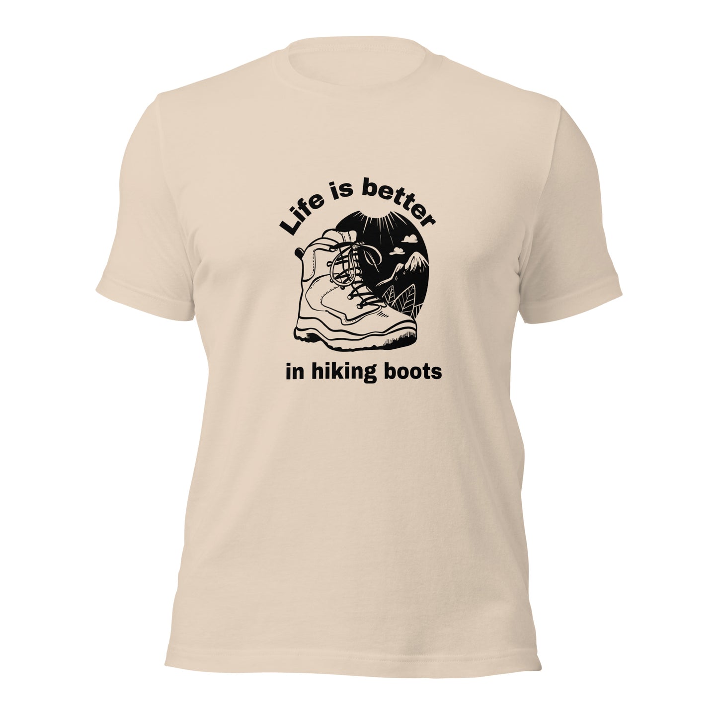 Hiking T-shirt "Life is better in hiking boots" - Unisex t-shirt