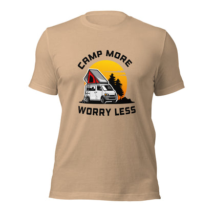 Camping T-shirt "Camp more Worry less" - Unisex t-shirt