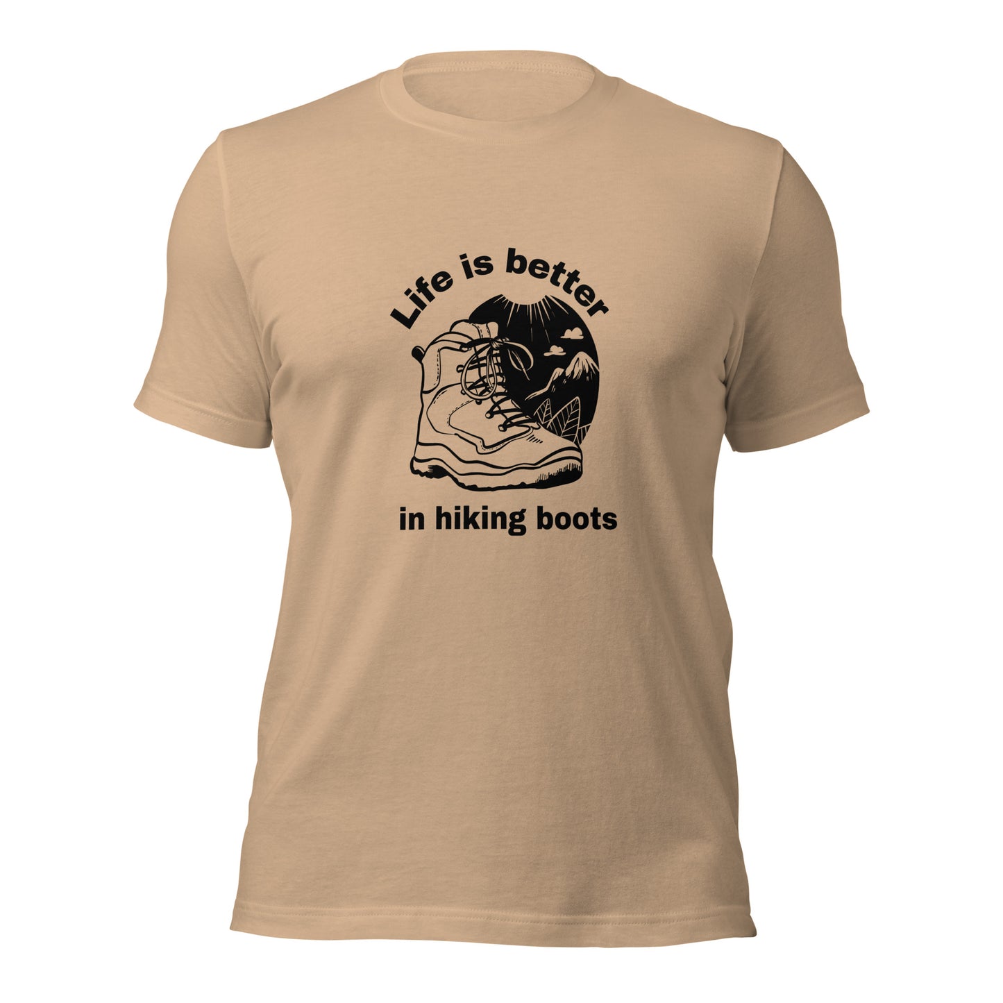 Hiking T-shirt "Life is better in hiking boots" - Unisex t-shirt