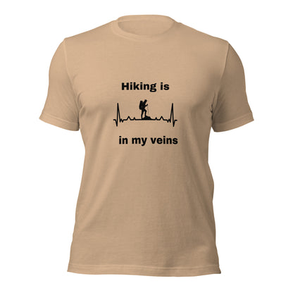 Hiking T-shirt "Hiking is in my veins" - Unisex t-shirt