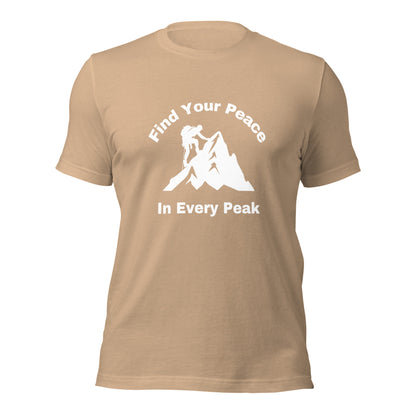 Hiking T-shirt "Find your peace in every peak" - Unisex t-shirt