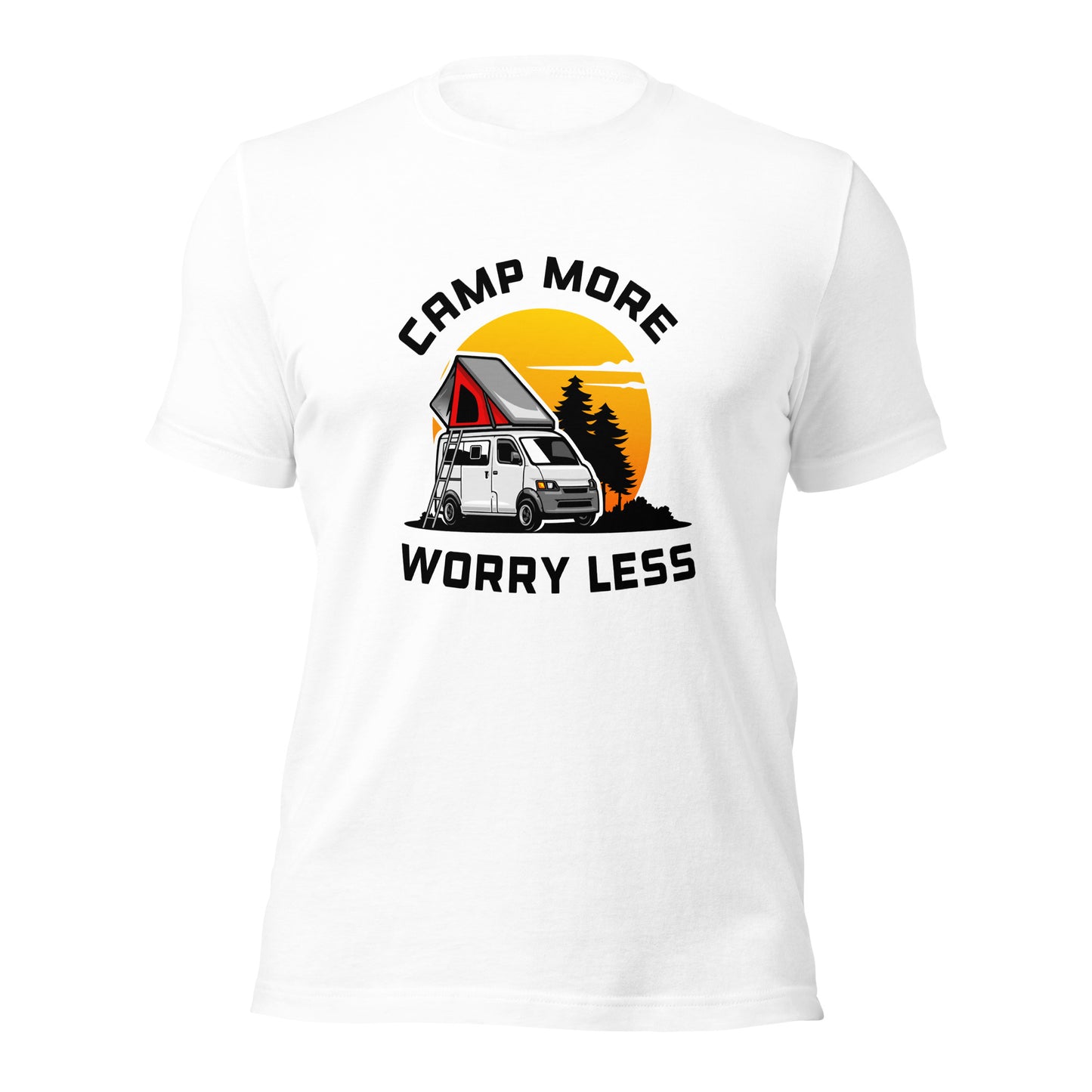 Camping T-shirt "Camp more Worry less" - Unisex t-shirt