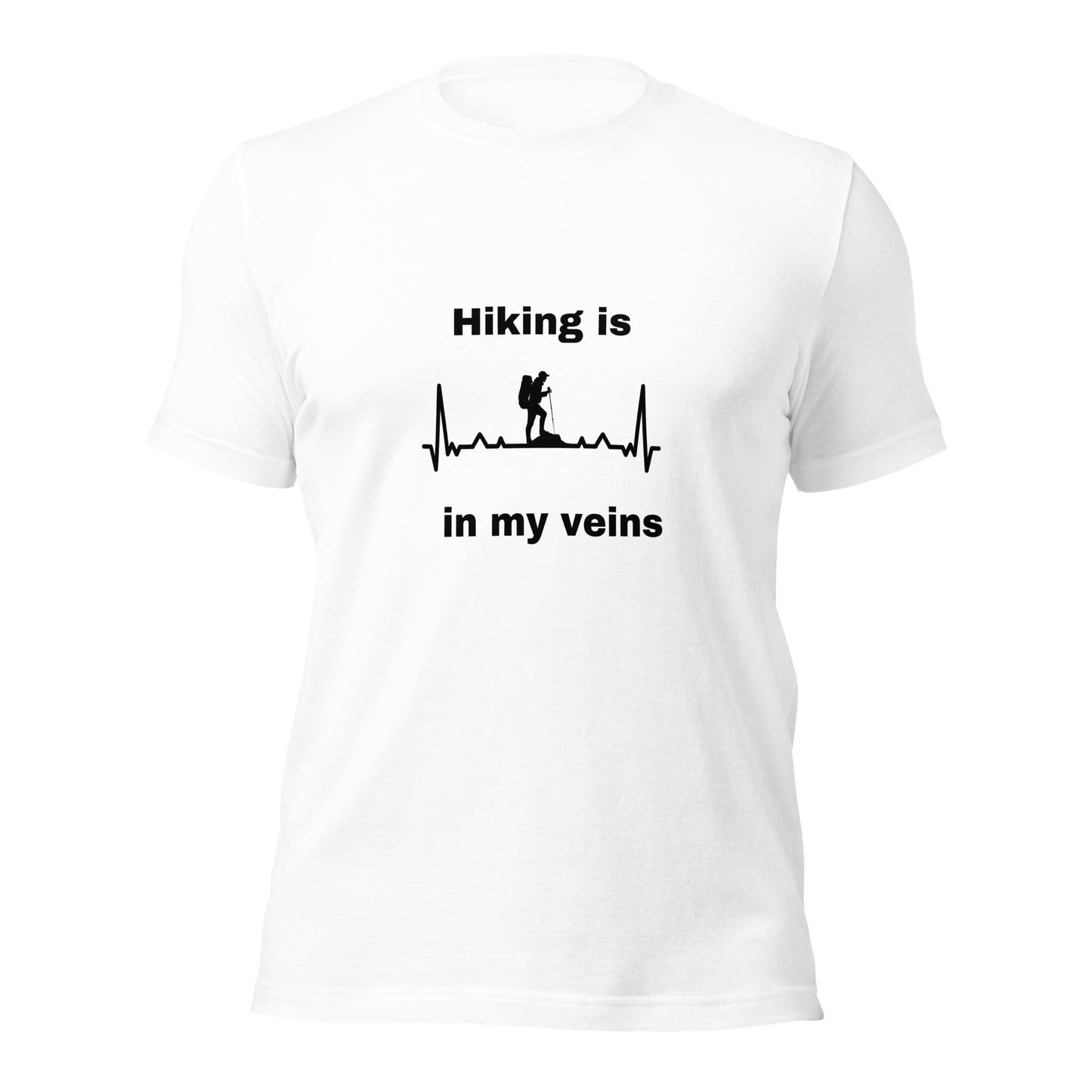 Hiking T-shirt "Hiking is in my veins" - Unisex t-shirt