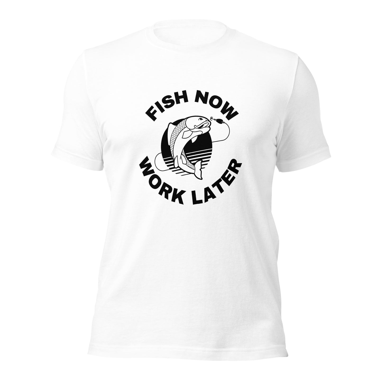 Fishing T-shirt "Fish now Work later" - Unisex t-shirt