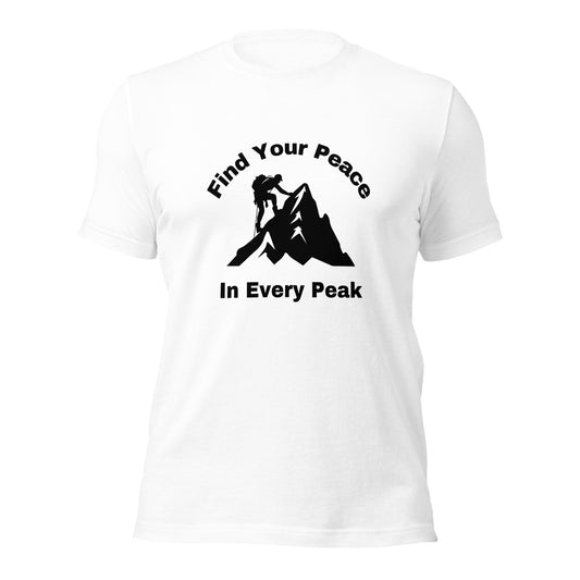 Hiking T-shirt "Find your peace in every peak" - Unisex t-shirt